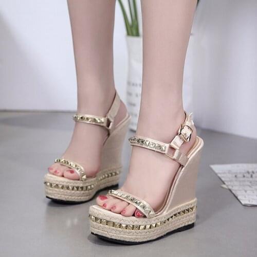Wedges Sandals Summer Pumps with ankle strap Sandals stripper Platform heels Wedges shoes Open Toe Womens Shoes stripper shoes