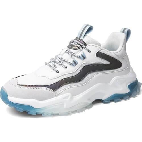 RASMEUP Mesh Mens Flat Sneakers 2020 Fashion Brand Breathable Men Shoes Casual Comfortable Man Chunky Sneakers Plus Sizes 39-45