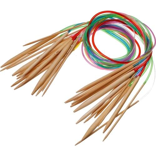 Natural Bamboo Circular Knitting Needles At Random 81.5cm(32 1/8"), 1 Set (18 PCs/Set)