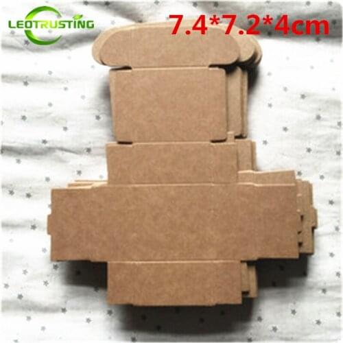 Leotrusting 50pcs 7.4*7.2*4cm Brown Kraft Paper Box Natural Kraft Paper Gift Packaging Box Handmade Party Paper Cardboard Boxes
