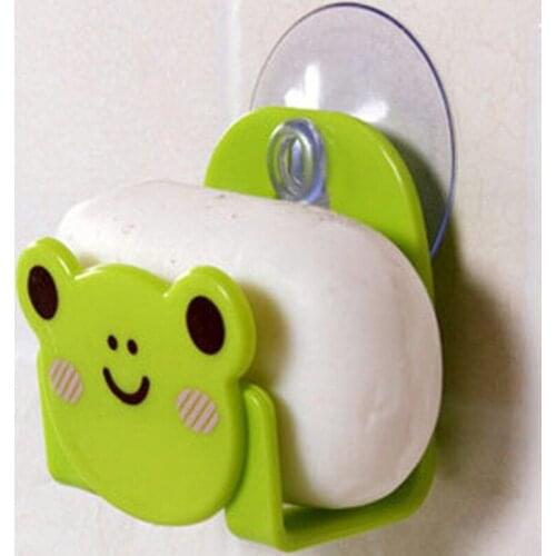 Cute Plastic Cartoon Soap Sponge Dish Cloth Suction Drying Holder Home Kitchen Bathroom Suction Drying Tool Rack