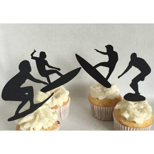 Fashion Surfing Silhouette cupcake toppers Bachelorette Hem night Party Supplies wedding birthday baby shower party toothpicks