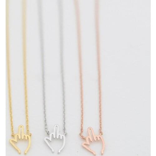 Fashionable finger pendant necklaces Uncivilized gestures middle finger pendant necklaces Originality style pendant necklaces
