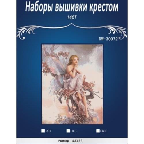 4CT 42x55cm Needlework Crafts Full Embroidery DIY Counted Cross Stitch Kit 14 ct Oil painting Fairy on Withervine
