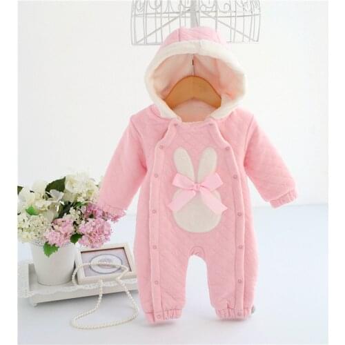 New Born Baby Girl Clothes 0-3 Months Newborn Baby Girl Winter Clothes Suit Cotton Padded Baby Rompers Thick Warm Hood 0 1 Year