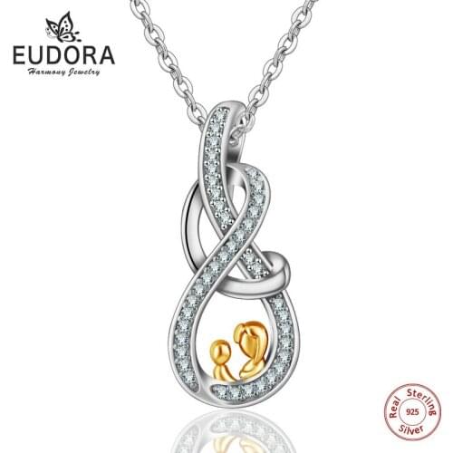 Angel Caller 100% 925 Sterling Silver Necklace for Mothers Day Gift Drop Water Pendant with 18" Chain for Female Jewelry CYD161