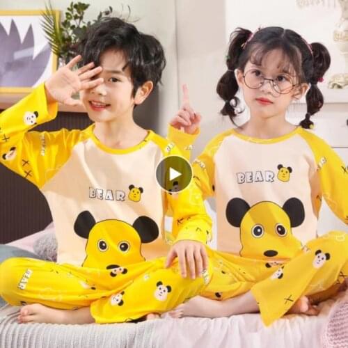 Boys Girls Pajamas Autumn Winter Long sleeve Childrens Clothing Sleepwear Pyjamas Sets For Kids Size 110-160cm