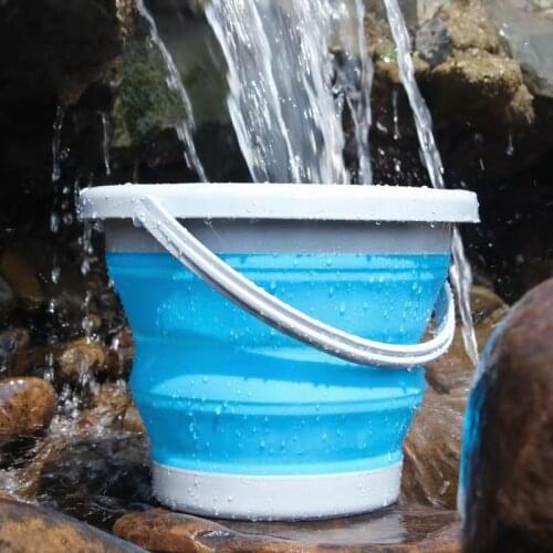 Portable car folding bucket thickened car wash bucket multifunctional silicone collapsible Oxford cloth folding bucket