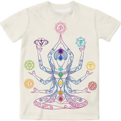 REAL American US SIZE Chakra Balance Sublimation Printing Plus Size 3XL 4XL 5XL 6XL Top T-Shirt