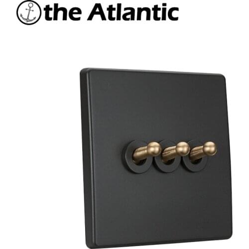 Retro Toggle Switch Brass Lever Light Switch Dark Grey 1 2 3 4 Gang 2 Way Wall Power Switch Lamp Light Matte Plastic Frame