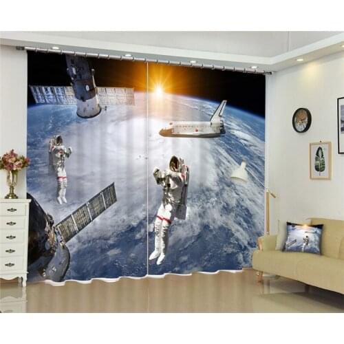 Luxury Blackout 3D Window Curtains For Living Room office Bedroom Drapes Cortinas Rideaux Customized size universe pillowcase