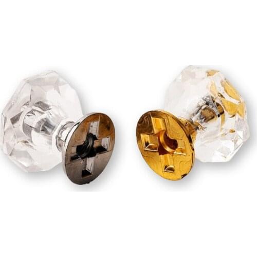10pcs/set Drawer Furniture Knob Pull Handle Use for Knob Cupboard Cabinet Drawer Fittings Gold Diamond Crystal Shape Acrylic