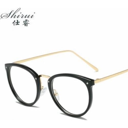 Shirui Brand Designer Woman/Men Glasses Optical Frames Metal Round Glasses Frame Clear lens Eyeware Black Silver Gold Eye Glass