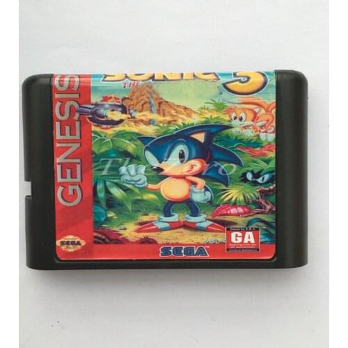 Sonic 3 EU/JAP Shell for 16 bit Game Card for Genesis System for Sega Mega Drive
