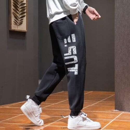 Spring Autumn Fashion Letter Mens Joggers Black Sweatpants Streetwear Hip Hop Harem Trousers Male Casual Bagg