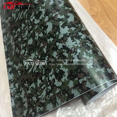 Premium quality Black Digital Camo Vinyl Sticker for car body decoration Digital Camouflage Vinyl Black Camouflage Sticker