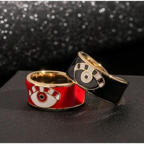 Lucky Turkish Evil Eye Knuckle Rings Cute Candy Color Enamel Open Finger Ring For Women Best Party Jewelry Gift