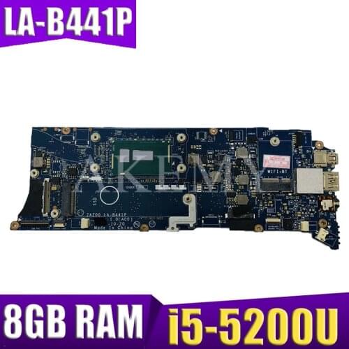 ZAZ00 LA-B441P motherboard For DELL XPS 13 9343 laptop motherboard CN-0WF2C3 0WF2C3 I5-5200U CPU 8GB RAM original tested