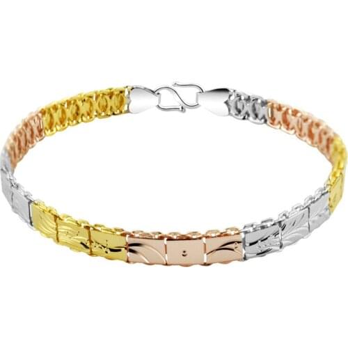 Solid S925 sterling silver bracelet dragon and Phoenix womens simple flat chain Thai silver jewelry for Valentines Day Gifts