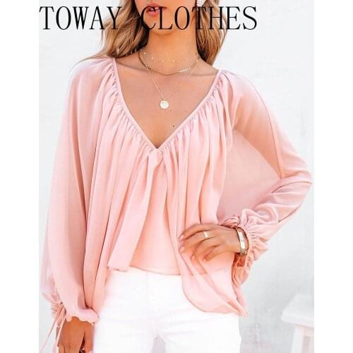 V-Neck Tied Detail Backless Ruched Batwing Sleeve Top Casual Shirt Top for Women Top 2021