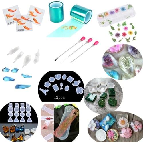 1Pcs Heart Shapes Hole DIY Molds Jewelry Making Tools Silicone Moulds Charm Pendant With Hanging Jewelry Tools