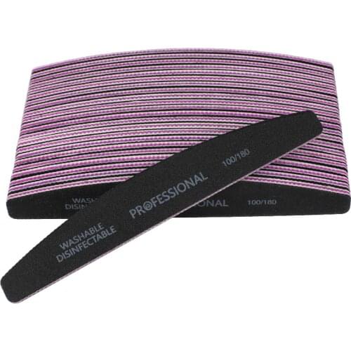 100Pcs Black Nail File 100/180 Professional Sanding buffer UV Gel Polishing File Buffer Double Sided Stick Acrylic Nail Supplies