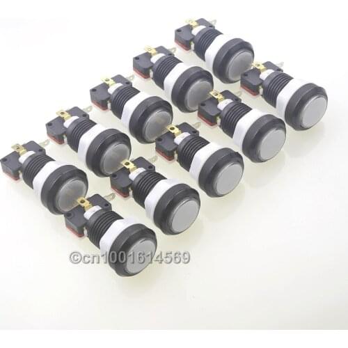 10 x 30mm 5V LED Arcade DIY Parts LED Illuminated Buttons For Coin Operator Cabinet Games & Arcade FightStick Tournament -White