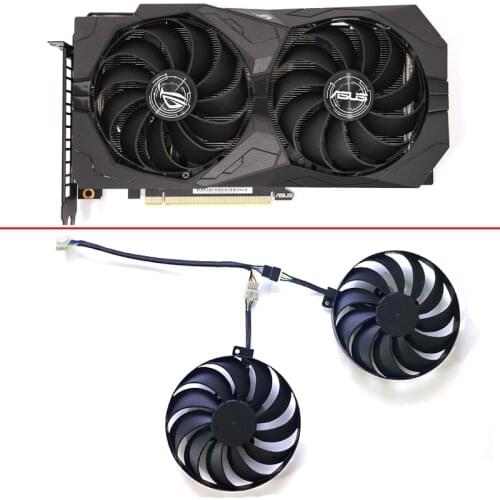 2PCS 95MM 6PIN GTX1650 S GPU FAN For ASUS ROG-STRIX-GTX1650S-O4G-GAMING STRIX GTX1660S T129215SU FDC10U12S9-C Fan replacement
