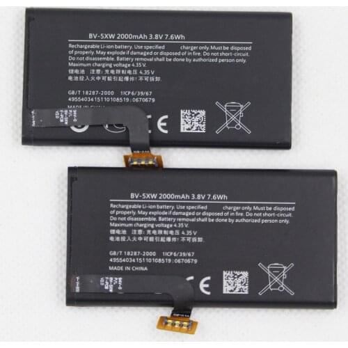 2pcs/lot New Mobile Phone Battery BV-5XW For Nokia Lumia 1020 909 EOS BV 5XW 2000mAh Replacement Polymer Battery