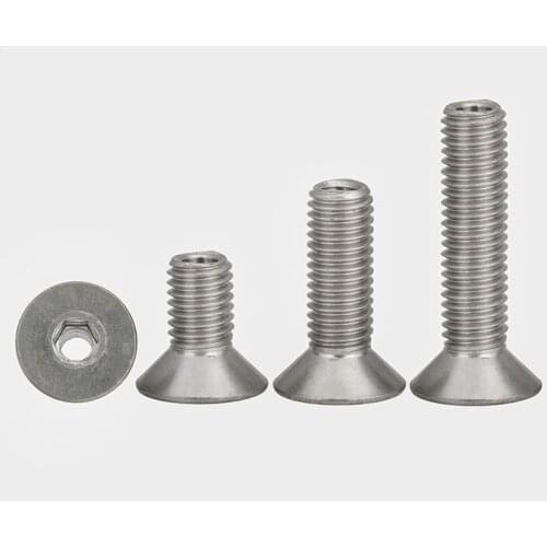 2pcs M4M5M6M8M10 stainless steel hollow flat head countersunk head inner hexagonal hollow piercing screw lamp screw