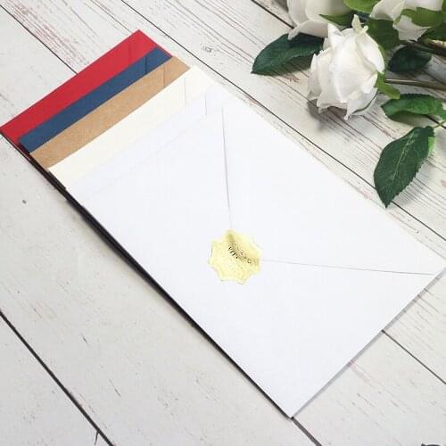 A7 Ivory Blue Red Envelope 195x135mm for Wedding Invitation Vintage Greeting Envelope Set of 50