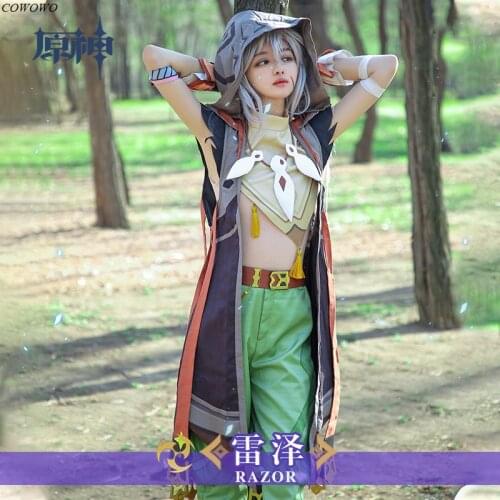 Anime!Genshin Impact Mondstadt Razor Game Suit Handsome Uniform Cosplay Costume Halloween Carnival Party Outfit For Men 2020 NEW
