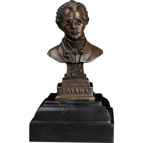 ArtsHom DS-306 Man Head Statue Bronze Great Person Figure Sculpture Figurine Western Male Art Home Decor