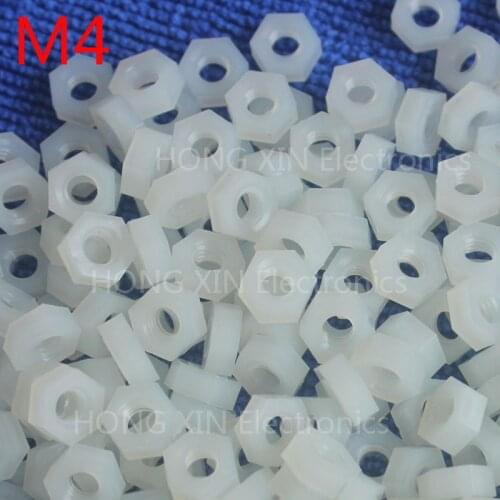 M4 white nylon hex nut 4mm plastic nuts RoSH standards Hexagonal PC Electronic accessories Tools etc