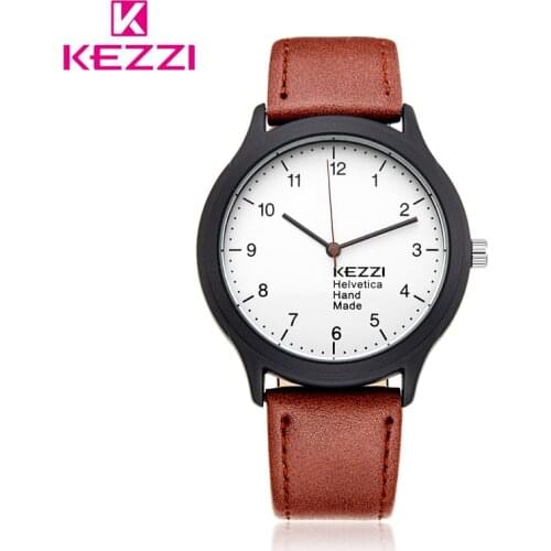 KEZZI Brand Vintage Leather Watches Men Casual Business Big Dial Quartz Watches eagle Animal clock relojes hombre