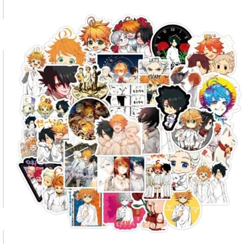 10/30/50PCS Anime Commitment Neverland Cute Character Laptop Suitcase Skateboard Waterproof Graffiti Decoration Toy Wholesale