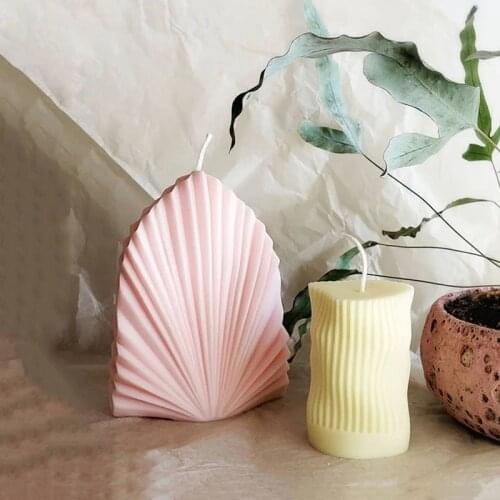 DIY Creative Coral Shell Silicone Mold Striped Scallop Aroma Candle Making Soap Molds Plaster Craft Supplies Home Decor