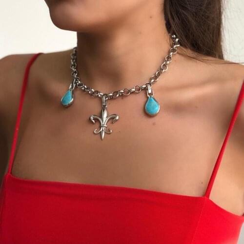 GULCE DERELI, LILY CHARM AND TWO NATURAL STONE CHARM NECKLACE, CHARM NECKLACE, CHAIN NECKLACE, GIFT BOX, GOLD/SILVER PLATED