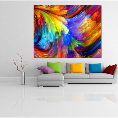 JQHYART Abstract Color Hair Home Decor Canvas Modern Paintings On Canvas Painting Wall Painting Picture No Frame