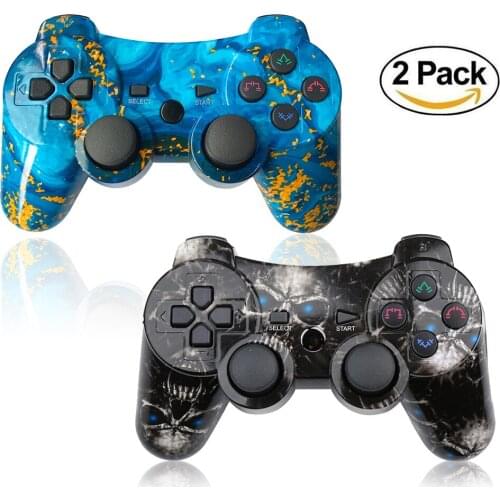 K ISHAKO Controller Wireless Double Shock Bluetooth Gamepad Gaming Controller For Playstation3 with Charger Cable Joystick