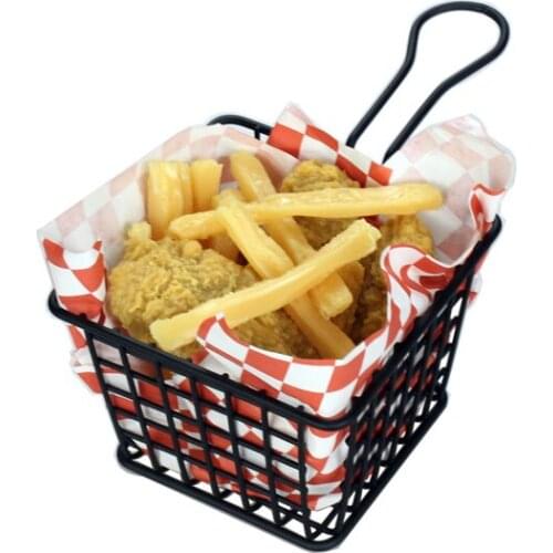 Creative Square Type Fried Chicken Nuggets Bracket Fried Snacks Food Display Basket Stainless Steel French Fries Cooking Tray