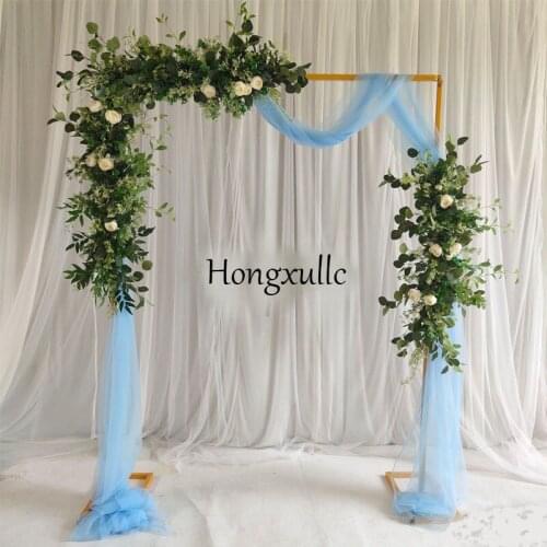 Square Gold Metal Arch Decoration Wedding Background Frame Wedding Props Background Flower Stand Party Stage Wrought Iron Shelf