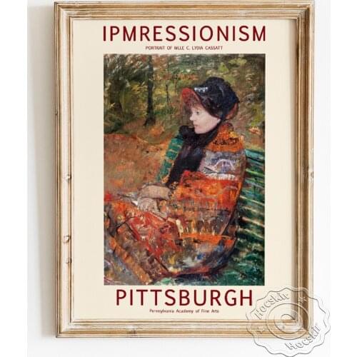 Mary Stevenson Cassatt Exhibition Museum Poster, Autumn Portrait Of Lydia Cassatt Canvas Painting, Wall Decor Vintage Picture