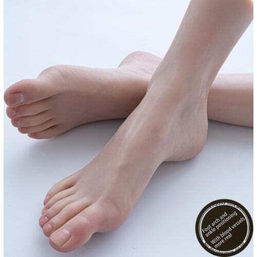 Sexy Foot Model Adult Womens Shoes Socks Shooting Props Foot Fetish Simulation Liquid Platinum Silicone Toes ZISHINE TGJ3713