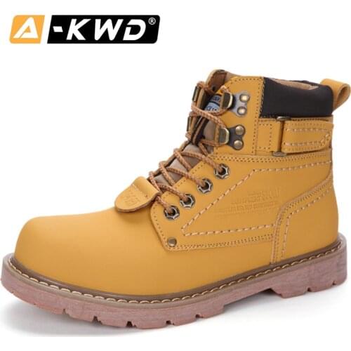 Ankle Men Boots Autumn Durable Rubber Outsole Lace-up Fashion Shoes 2020 Unisex Genuine Leather Men Casual Brand Designer Boots