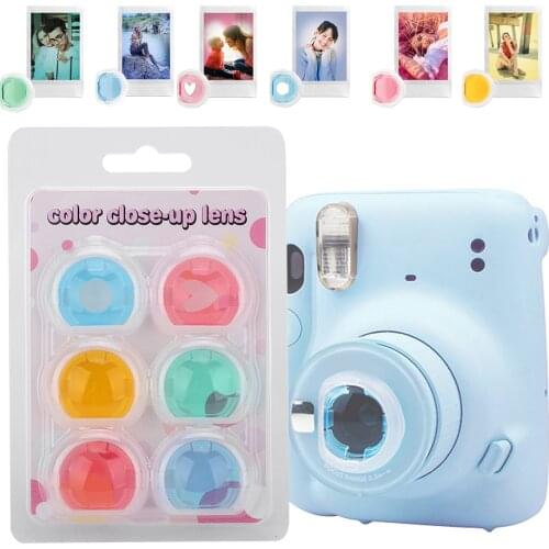 6pcs Colorful Close-up Lens Filter Protection Lens Filter Kit for Fujifilm Instax Mini 11 Camera len filter