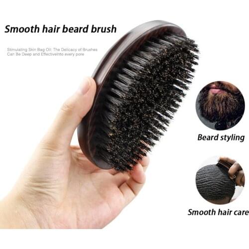 Natural bristles and beard brushes, mustache beard brushes for men, curved oval beard brushes, beard care, shaving brush tools