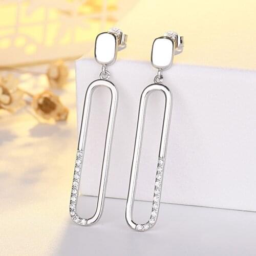 New Silver Color Drop Earrings 2021 Trendy Womens Personality Hypoallergenic Geometric Pendant Earrings Korean Fashion Jewelry