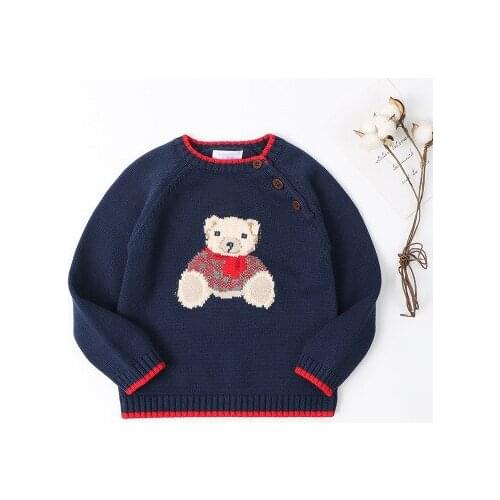 Boys Cartoon Sweater 2020 Autumn and Winter New Childrens Clothing Korean Kids Boys O-neck Sweater Childrens Knit Outwear 2-7Y