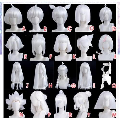Yuri Anime Sky Wig Gradient White Short Middle Long Part Mullet Hair Wig human hair cos cartoon cosplay Props daily Gift C